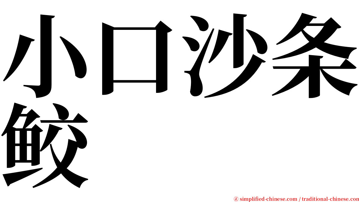 小口沙条鲛 serif font