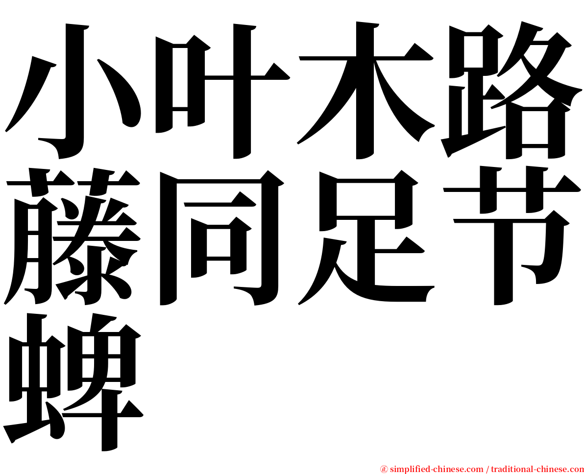 小叶木路藤同足节蜱 serif font