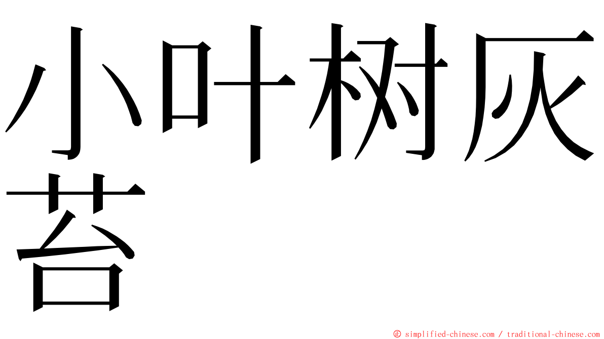 小叶树灰苔 ming font