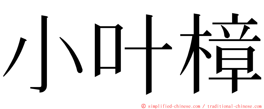 小叶樟 ming font