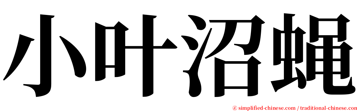 小叶沼蝇 serif font