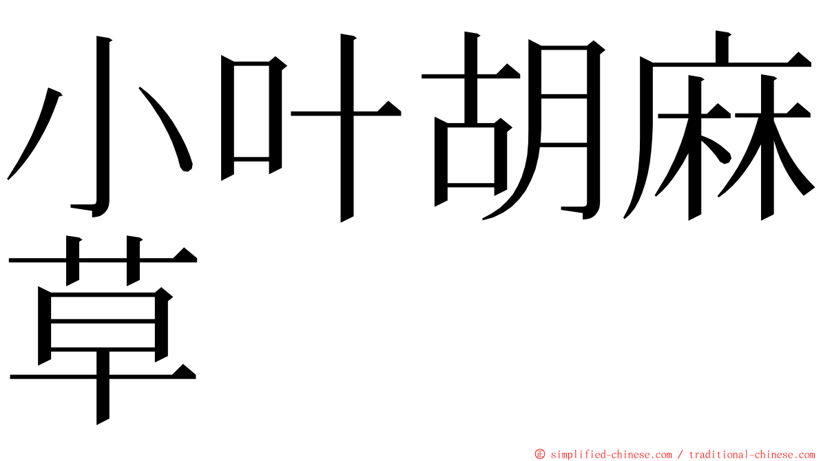 小叶胡麻草 ming font