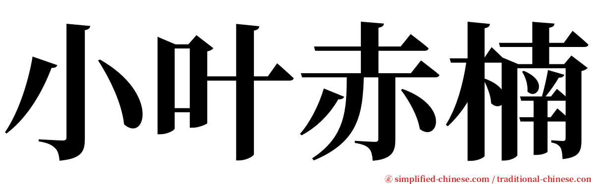 小叶赤楠 serif font