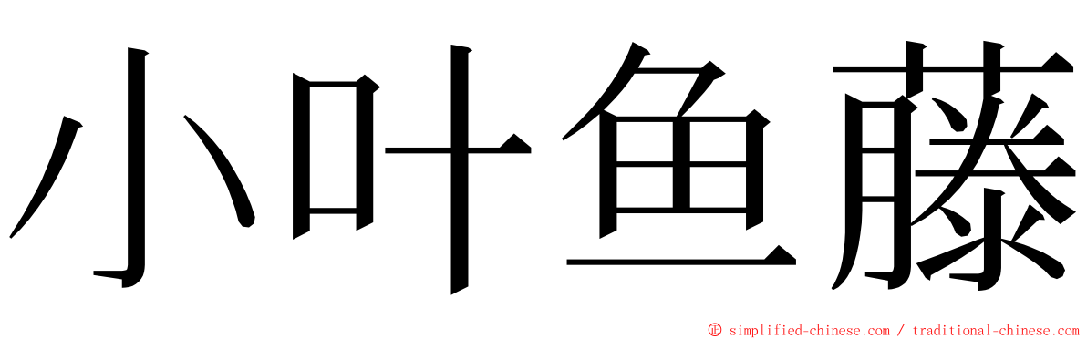 小叶鱼藤 ming font