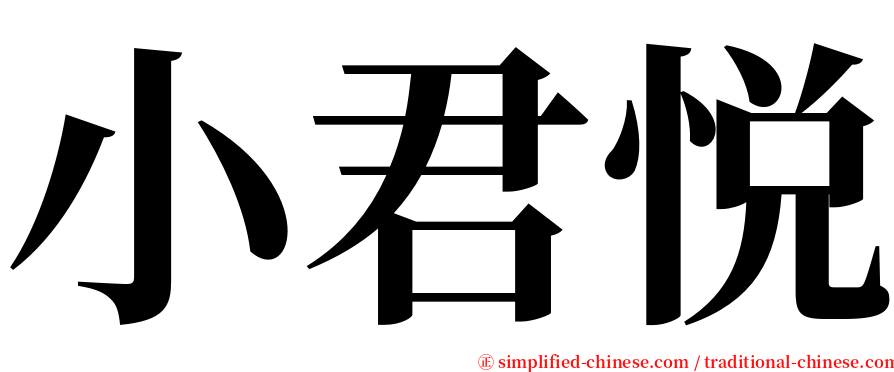 小君悦 serif font