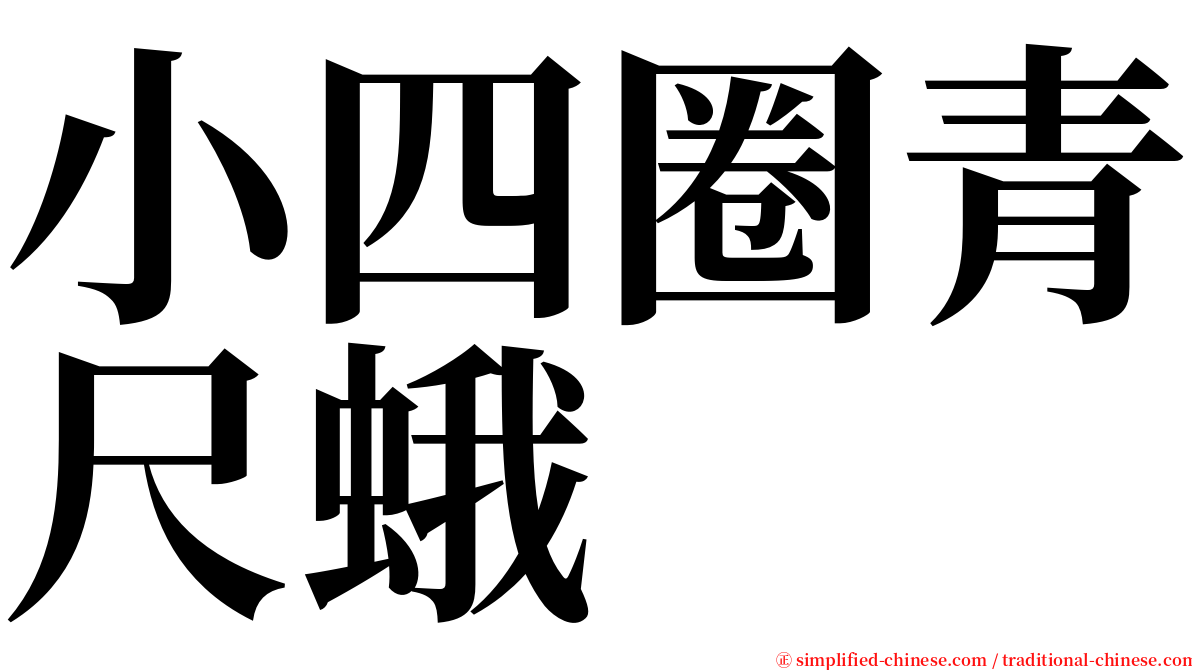 小四圈青尺蛾 serif font