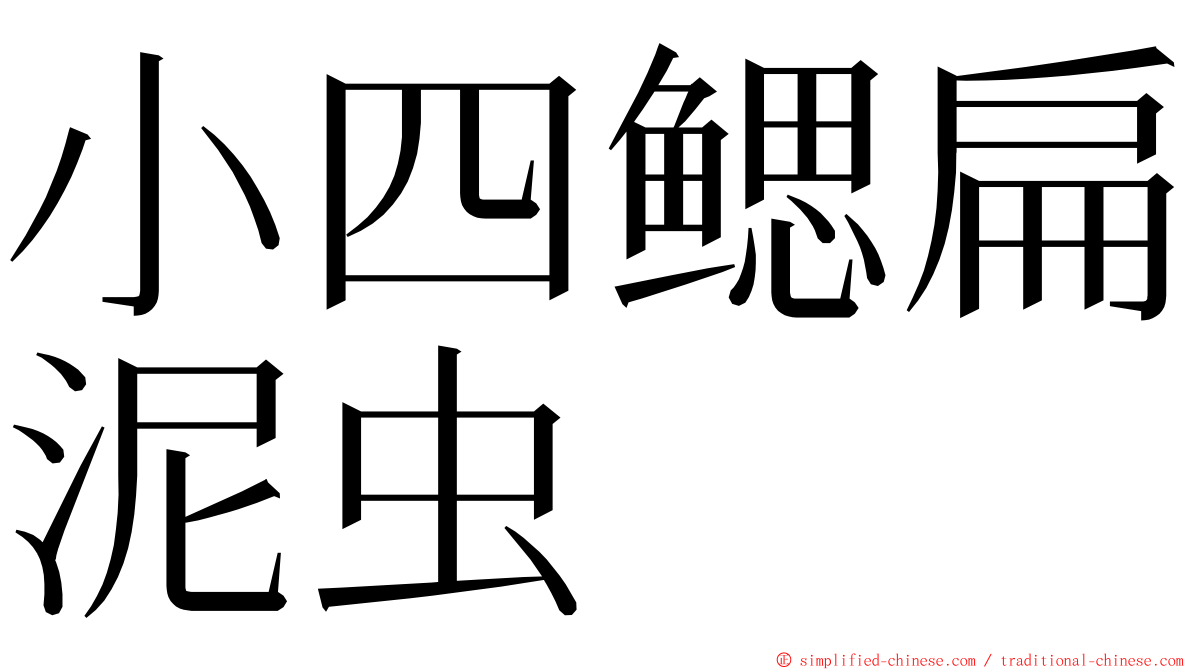 小四鳃扁泥虫 ming font