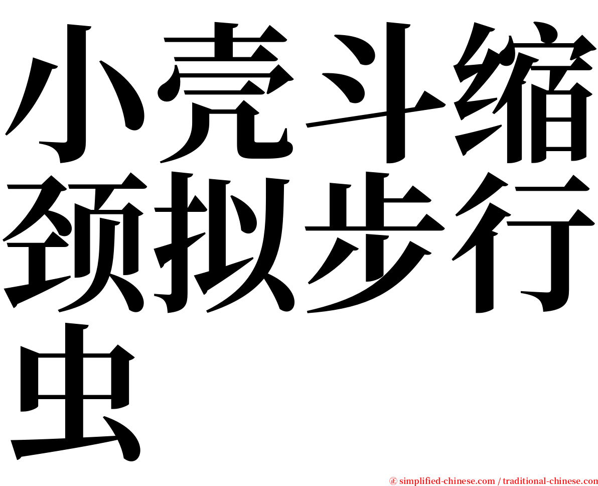 小壳斗缩颈拟步行虫 serif font