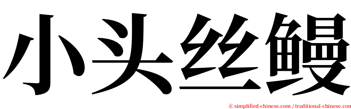 小头丝鳗 serif font