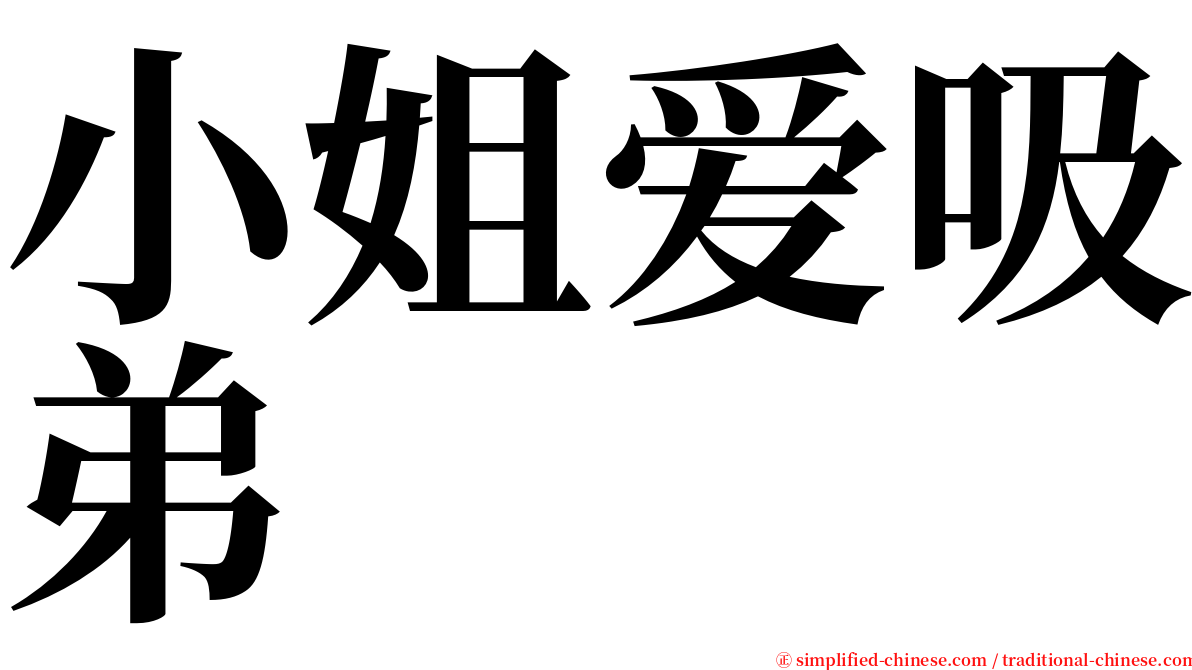 小姐爱吸弟 serif font