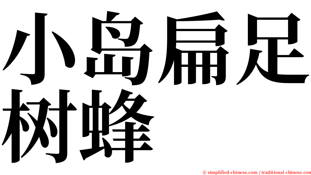 小岛扁足树蜂 serif font