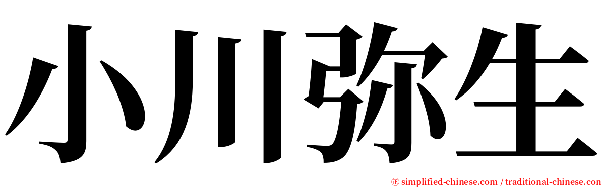 小川弥生 serif font
