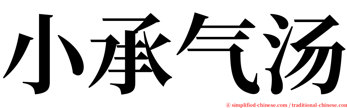 小承气汤 serif font