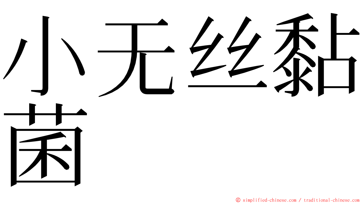 小无丝黏菌 ming font