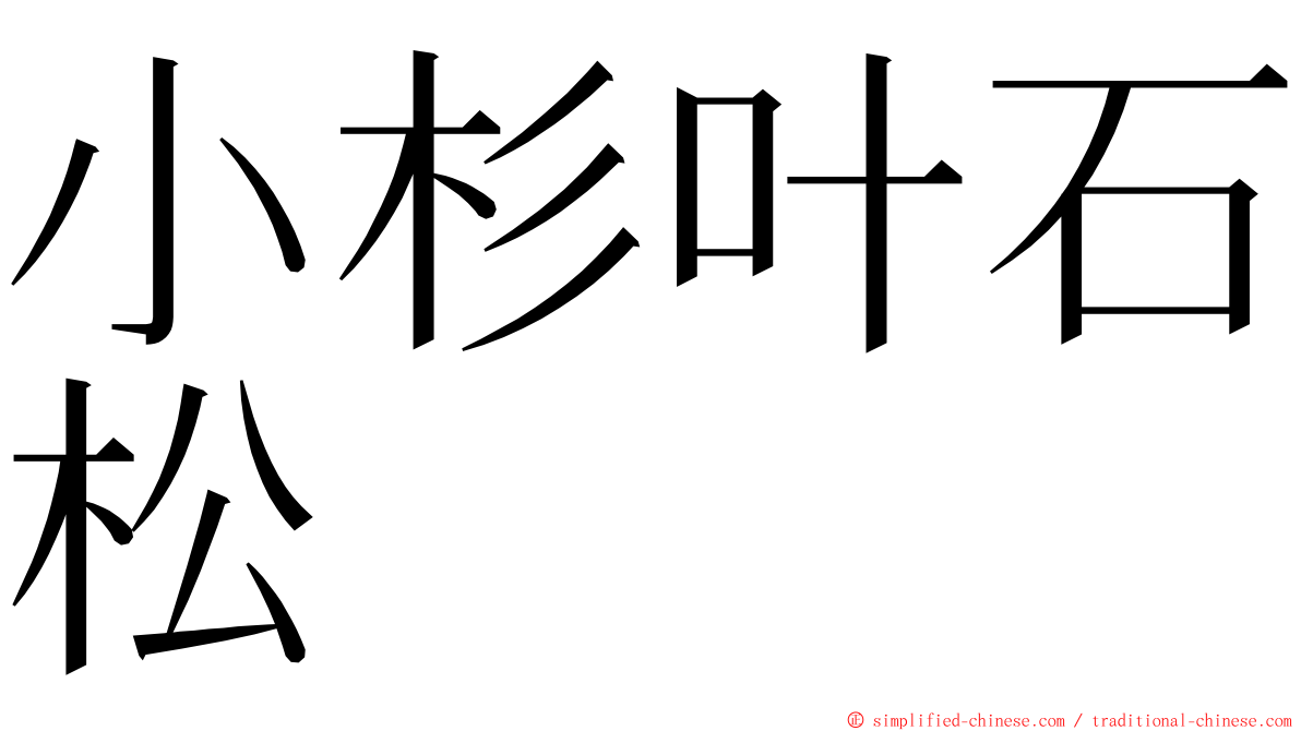 小杉叶石松 ming font