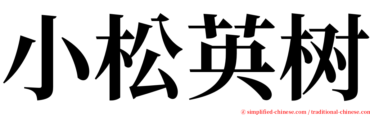 小松英树 serif font