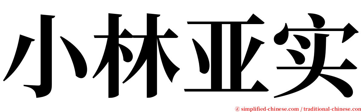 小林亚实 serif font