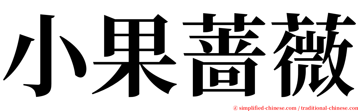 小果蔷薇 serif font