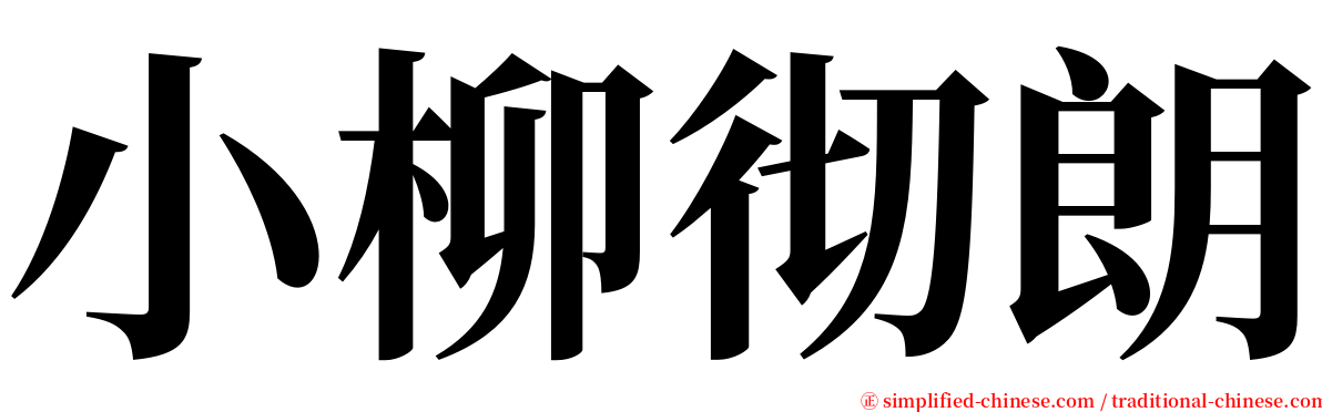 小柳彻朗 serif font