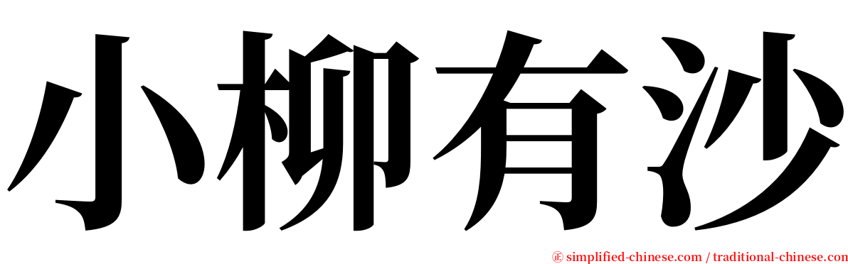 小柳有沙 serif font