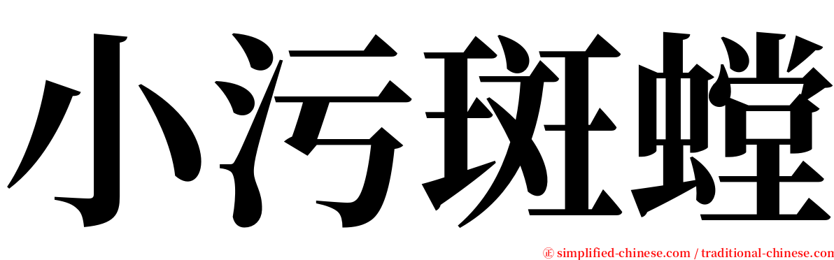 小污斑螳 serif font