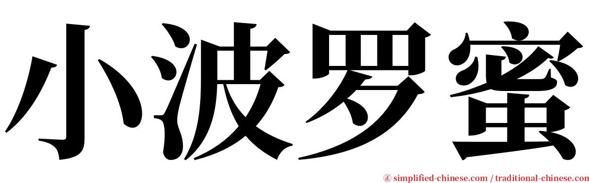 小波罗蜜 serif font