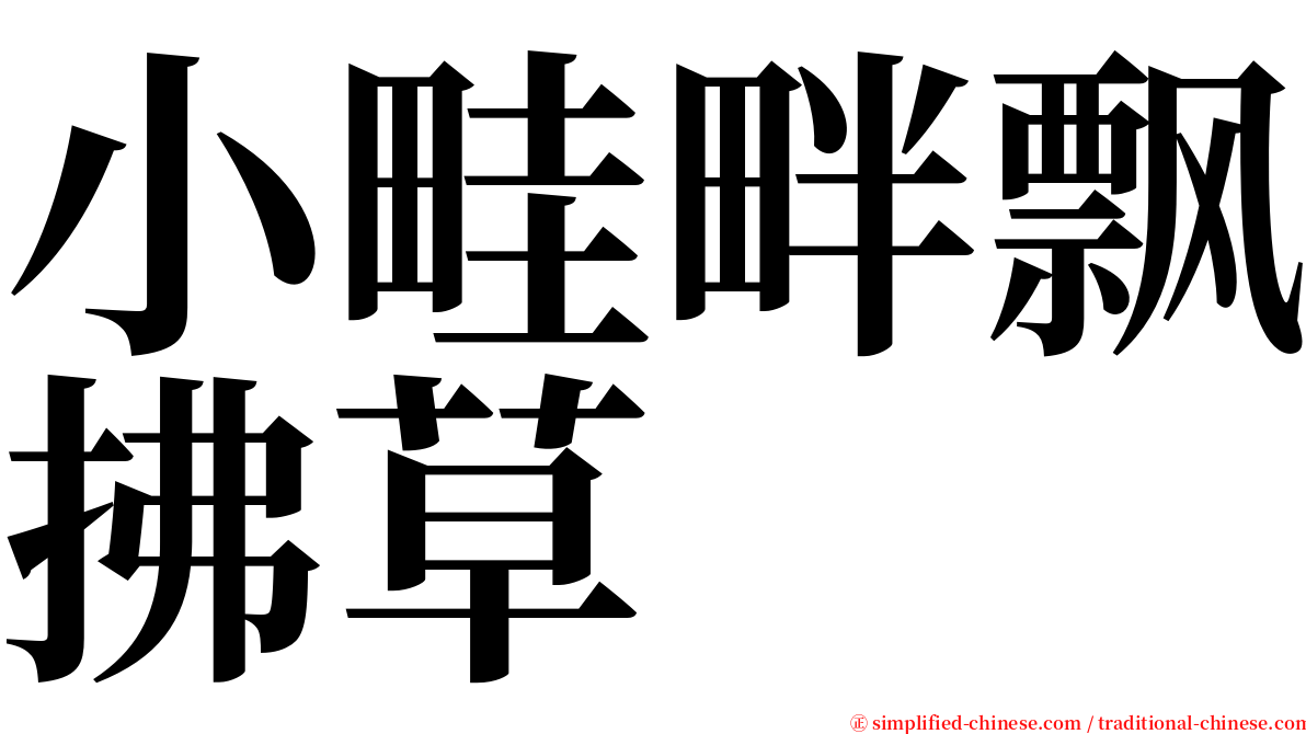 小畦畔飘拂草 serif font