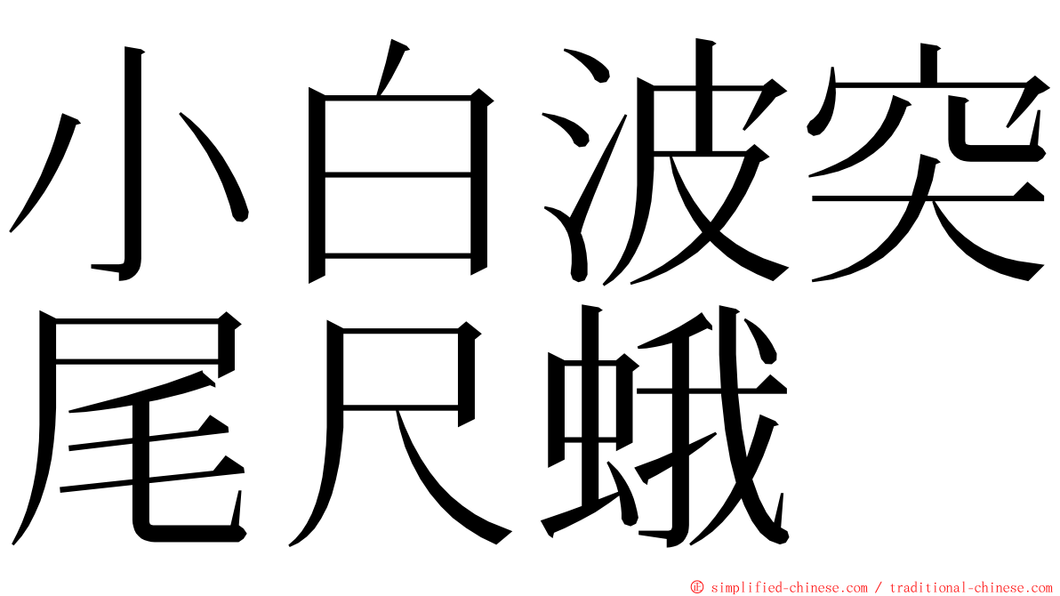 小白波突尾尺蛾 ming font