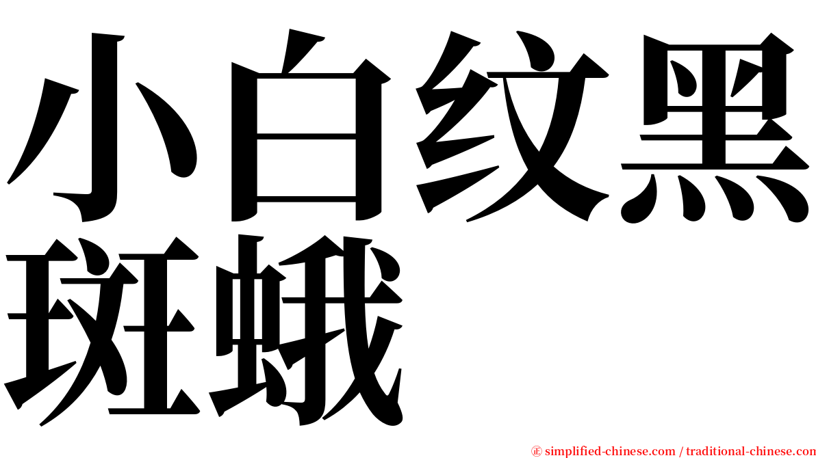 小白纹黑斑蛾 serif font