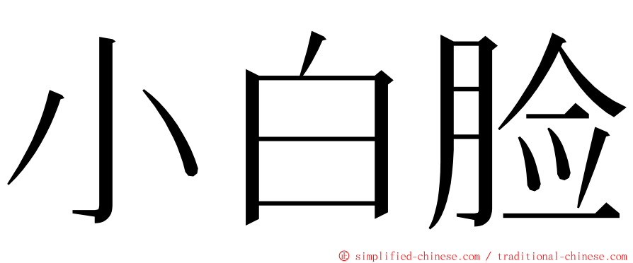 小白脸 ming font