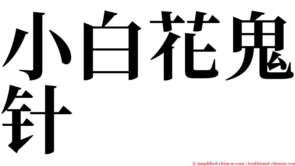 小白花鬼针 serif font