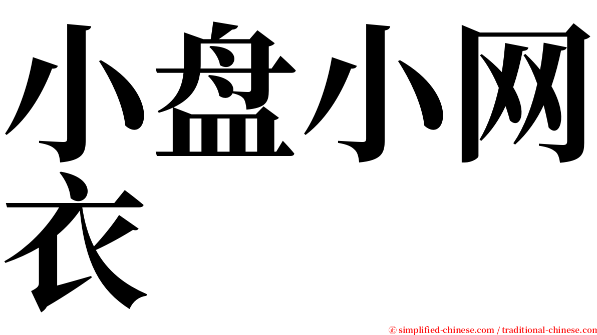 小盘小网衣 serif font