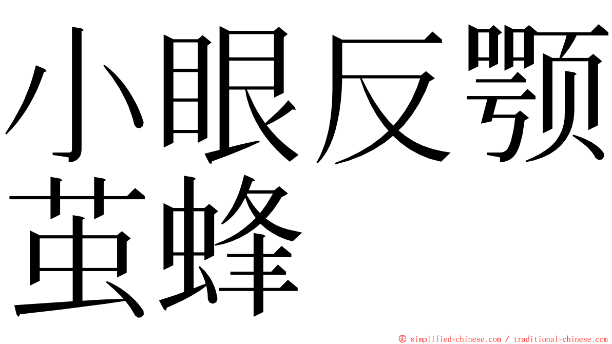 小眼反颚茧蜂 ming font