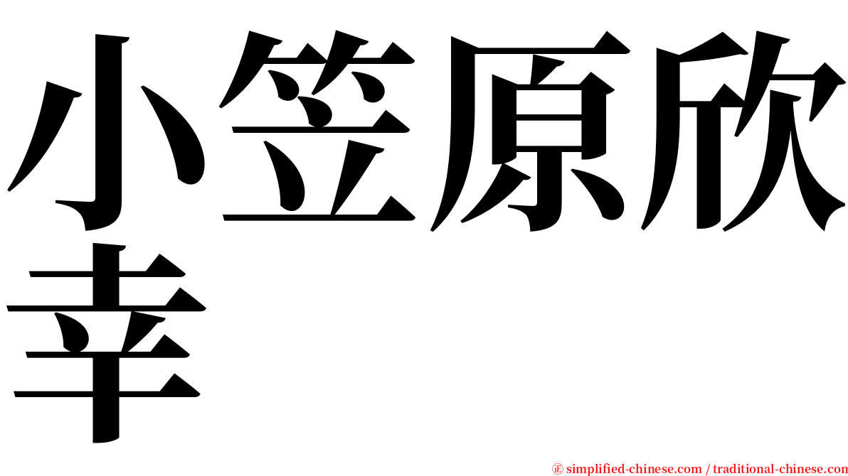 小笠原欣幸 serif font