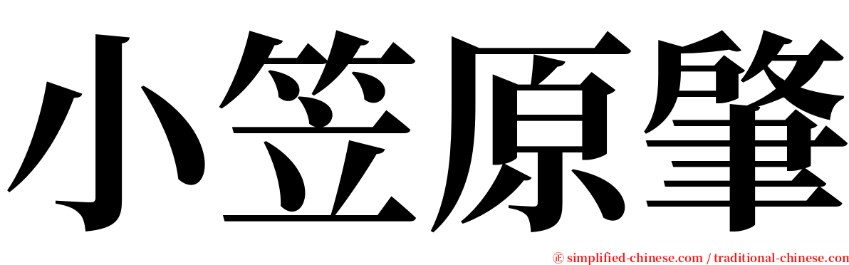 小笠原肇 serif font