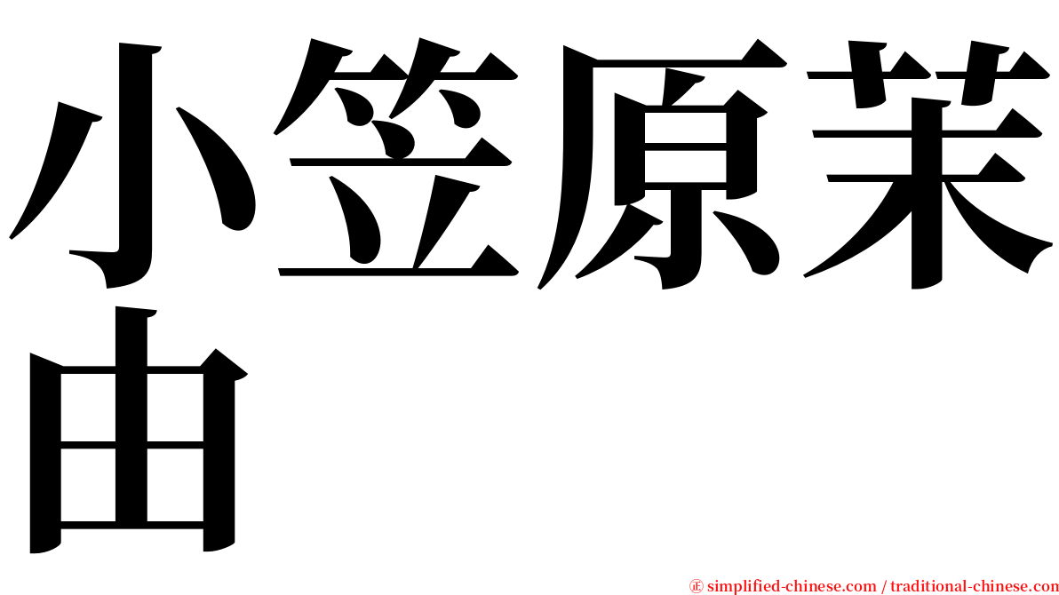 小笠原茉由 serif font