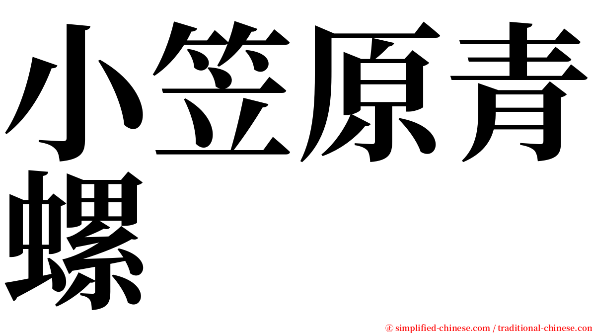 小笠原青螺 serif font