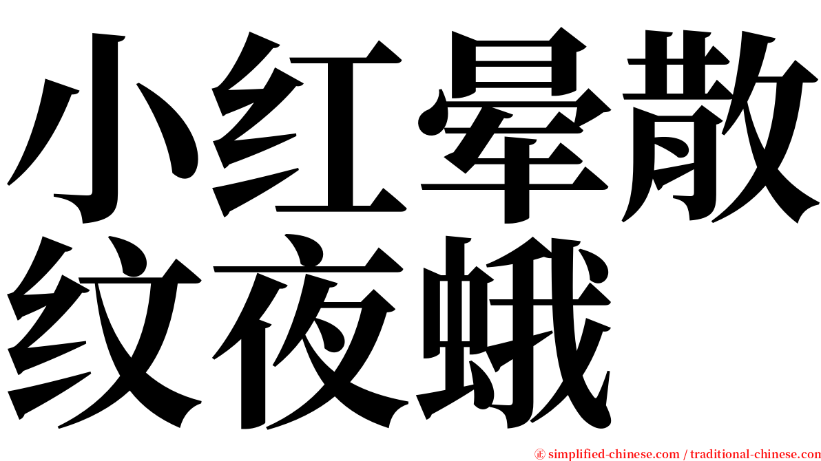 小红晕散纹夜蛾 serif font