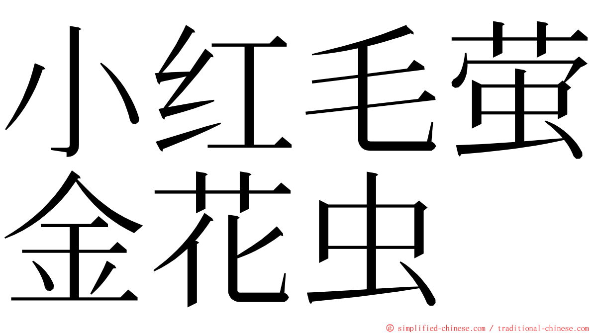 小红毛萤金花虫 ming font