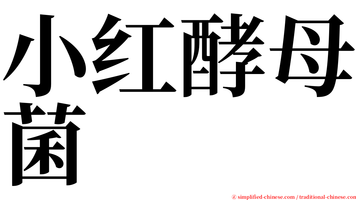 小红酵母菌 serif font