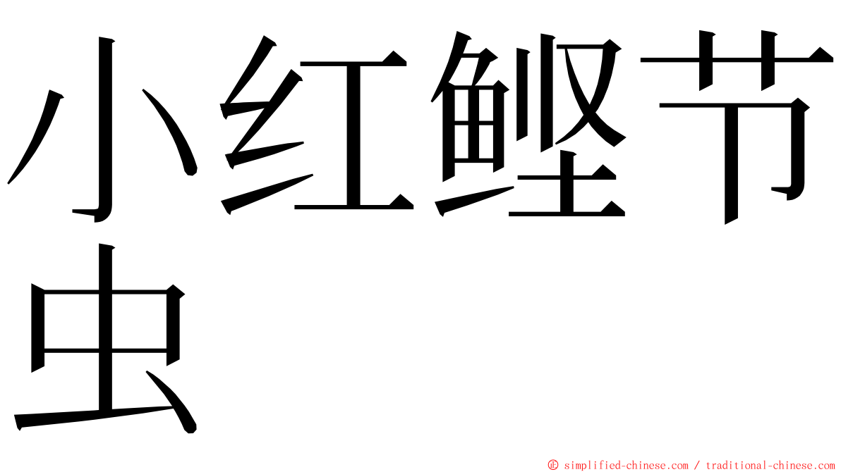 小红鲣节虫 ming font