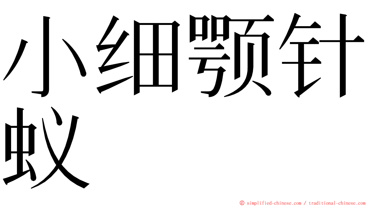 小细颚针蚁 ming font