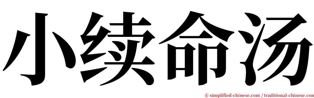 小续命汤 serif font