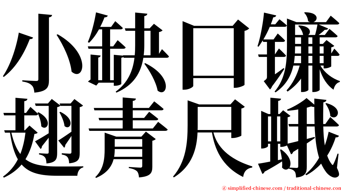 小缺口镰翅青尺蛾 serif font