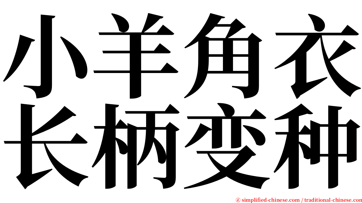 小羊角衣长柄变种 serif font