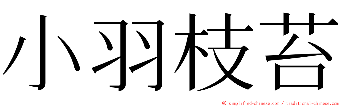 小羽枝苔 ming font