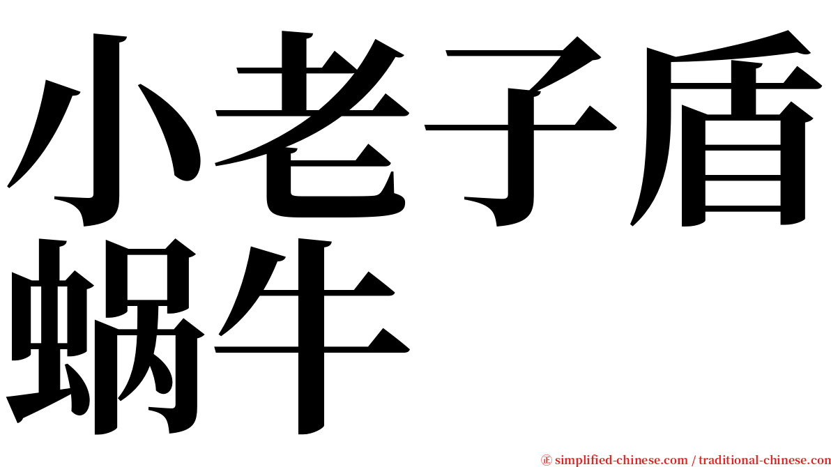 小老子盾蜗牛 serif font