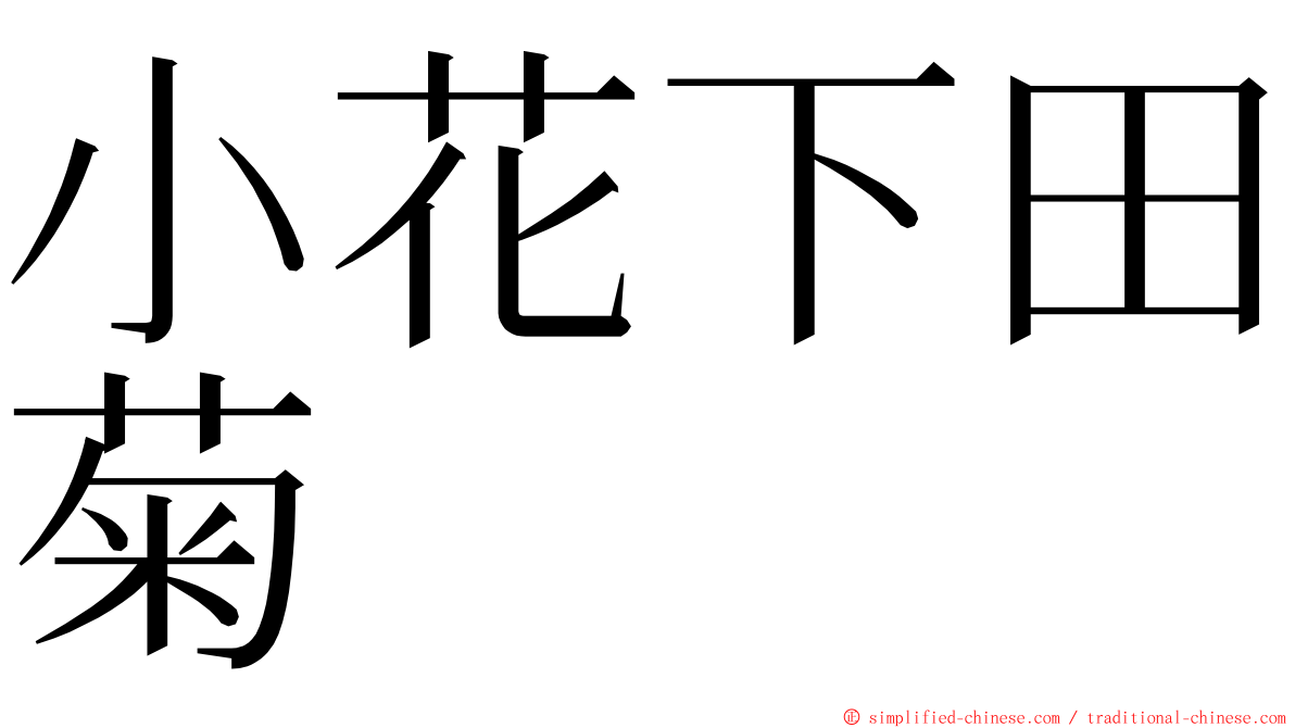 小花下田菊 ming font