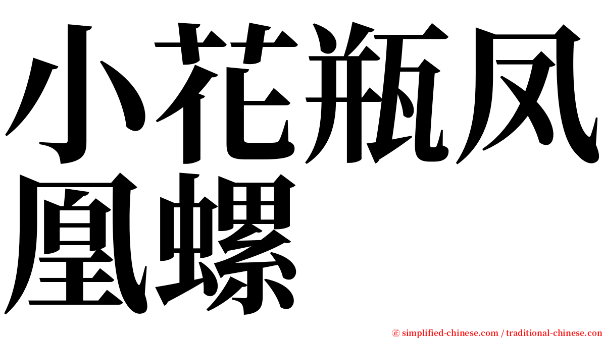 小花瓶凤凰螺 serif font