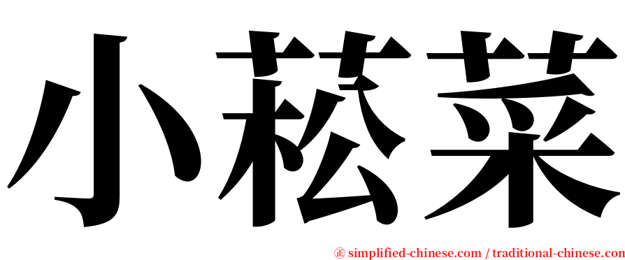 小菘菜 serif font